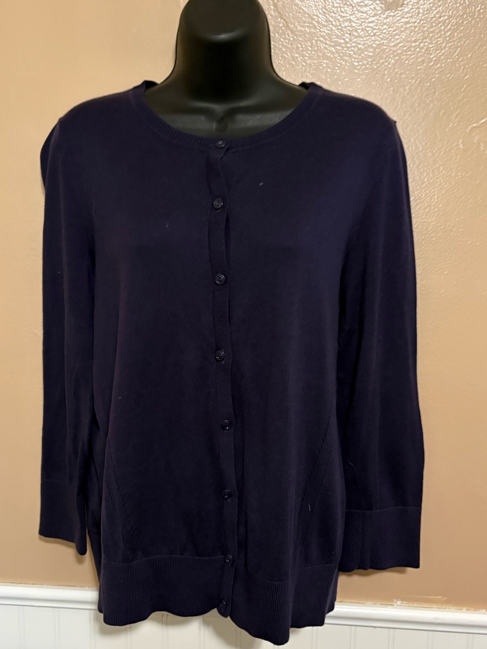 Loft Large Navy Button Down Cardigan Preowned